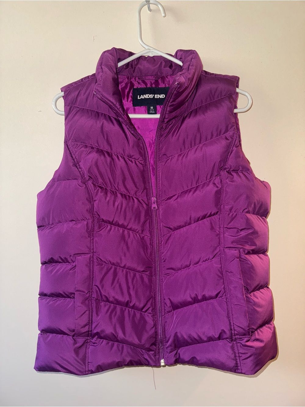 Lands' End Women's Bright Purple Quilted Puffer Vest